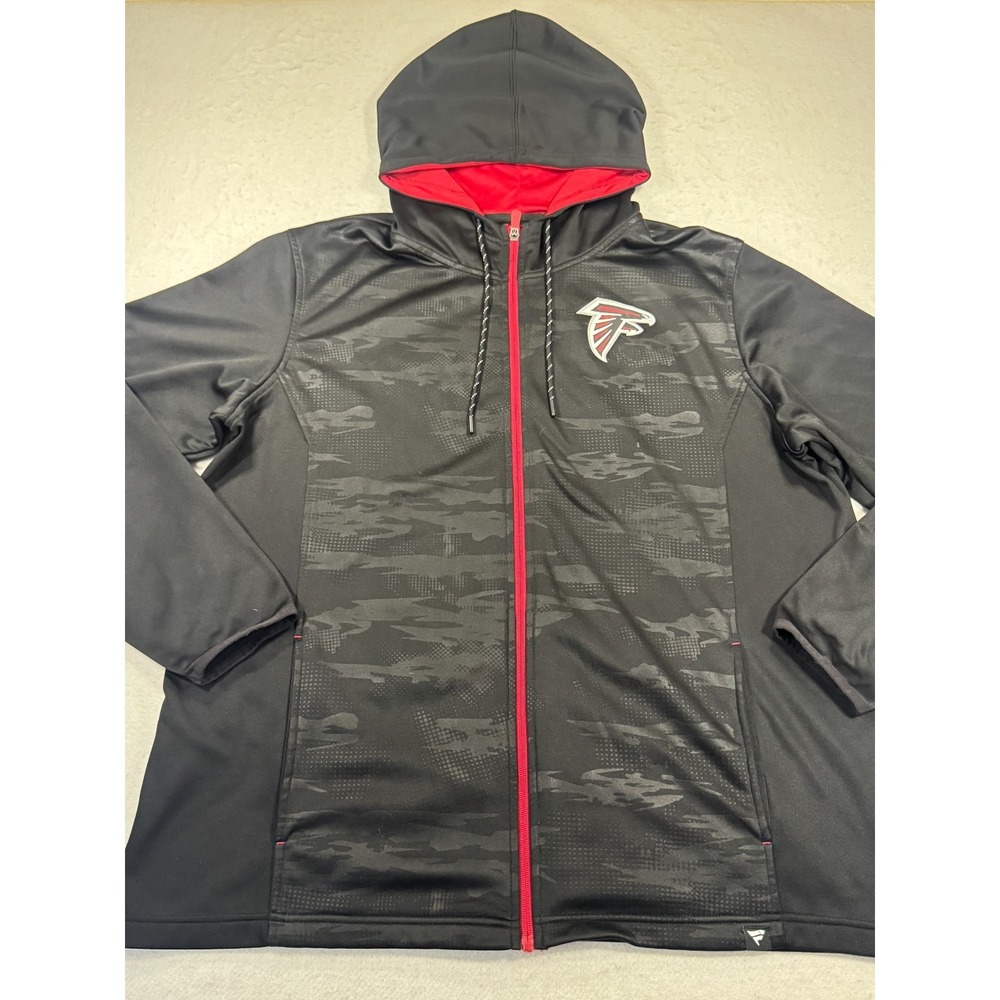 Fanatics Atlanta Falcons Football Hoodie Mens 2XL Black Long Sleeve Full Zip